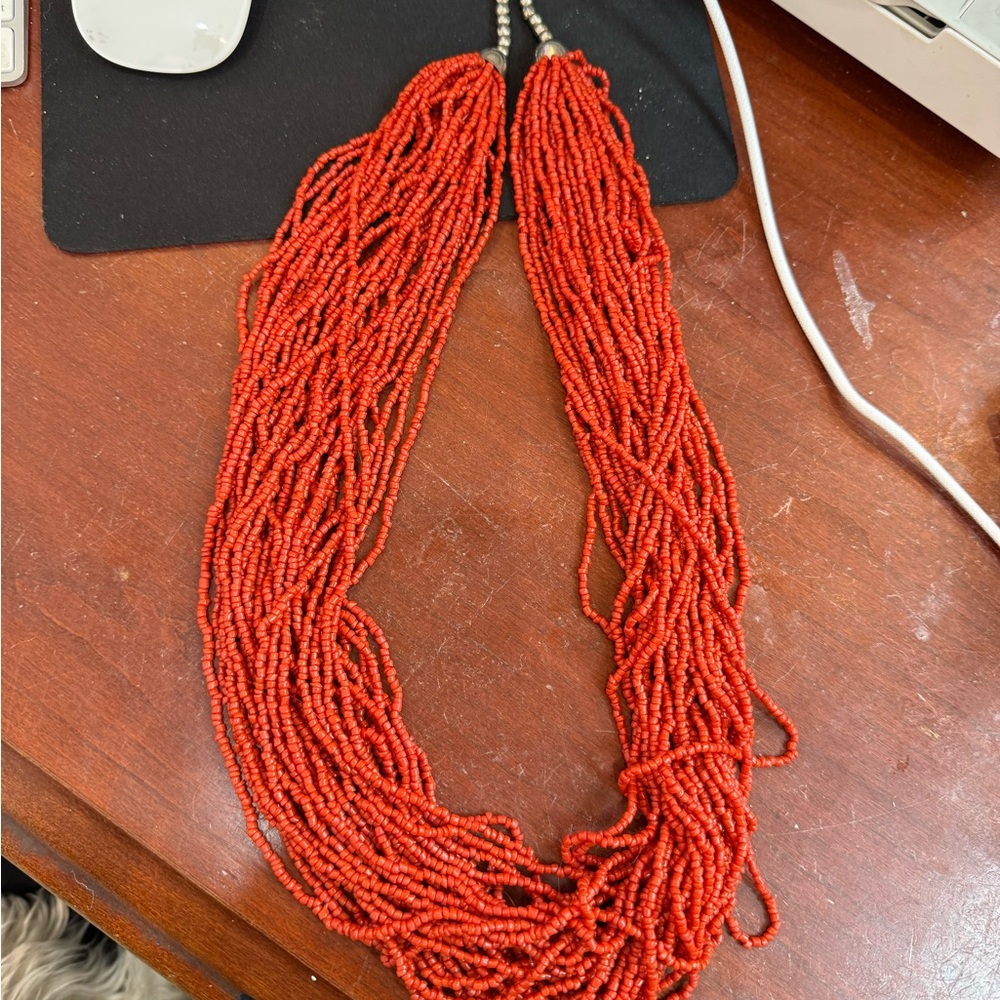Coral 30 strand necklace